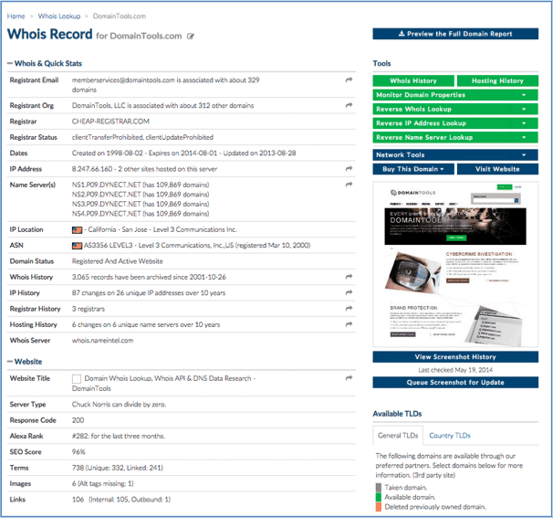 Whois Website Hosting Company Info & IP Whois